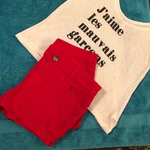 Red corduroy shorts size 14!